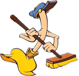 Broom guy part of our house cleaning company logo
